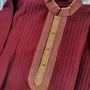 Maroon Chola With Golden Pant