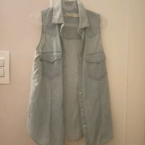 Denim sleeveless over coat or jacket vintage