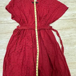 Red Schiffli Dress