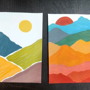 Boho Mountain Painting