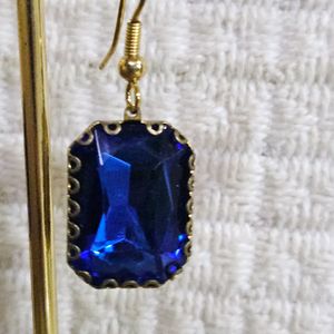 Sapphire Blue Crystal Earring