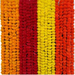 5 Artificial Marigold Genda Phool Garland Torans