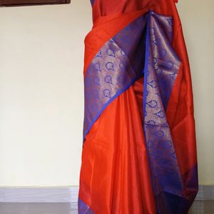 Beautiful Silk Saree with Blue Colour Zari work