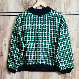 Green Designer Sweater Size-42-44