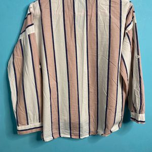 Vertical Stripes Loose Boyfriend Shirt