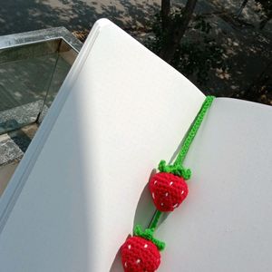 Crochet Strawberry Bookmark 🍓