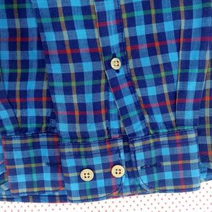 Peter England Blue Check Shirt