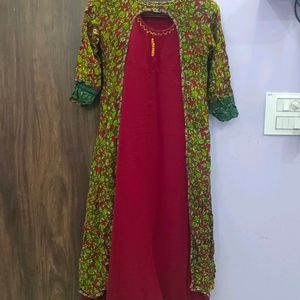 Georgette Nd Cotton Double Elegent Kurti