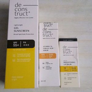 Combo Of Deconstruct Sunscreen, Serum & Lip Balm