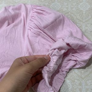 Puff Sleeves In Pink Colour By Ginger Lifestyle