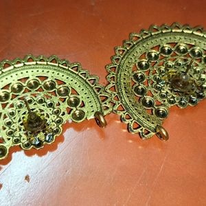 Golden Oxidised Earrings