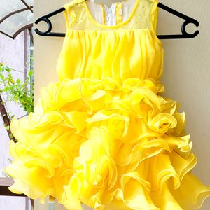 Yellow Sleeveless Party Dress