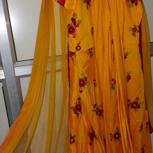 Yellow Anarkali Dress