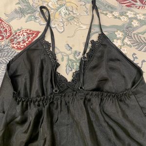 Black Satin Women Lingerie