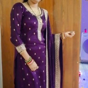 Beautiful Suit Plazoo With Heavy Work Dupatta