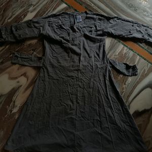 Grey Mini A Line Dress For Girls