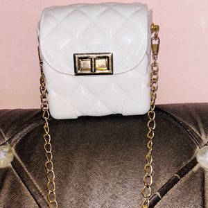 Cute white Small Sling Bag