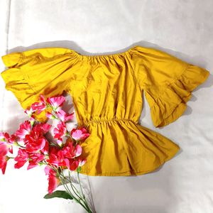 Pinteresty Yellow Top Off Shoulder