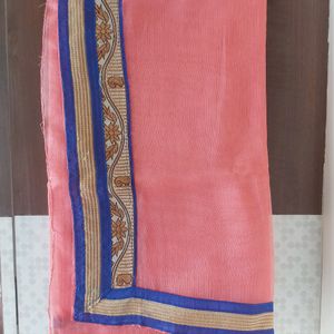 Beautifull Pink Sari With Designer Blouse