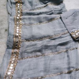 Gray Handwork Saree