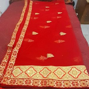 New Heavy Embroidered Red Bridal Lehenga