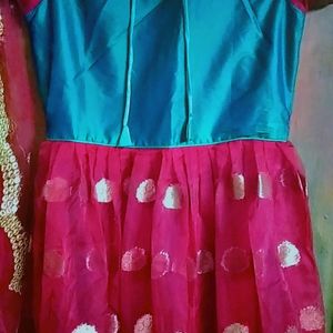 Red Colour Long Frock With Duppata