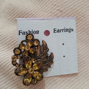 Bronze Flower Earring