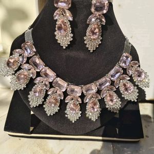 Diwali Offer Korean Glass Stone Necklace