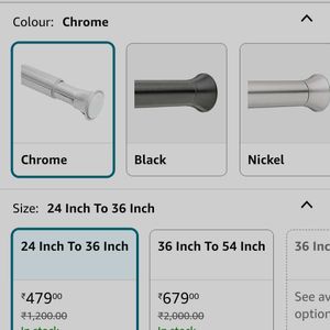 Adjustable -Length Curtain Tension Rod - 24-36