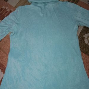 Sky Blue Woolen Sweater For Girls