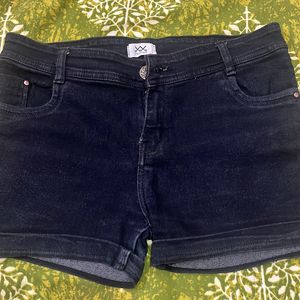 Black Denim Shorts