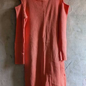 dressberry sweater dress with cold shoulder cut