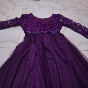 Purple Lace Net Gown