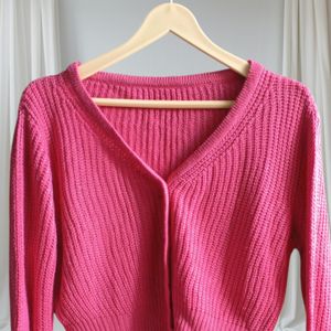 Pink Knit Cardigan