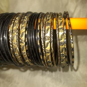 Black And Gold Bangles