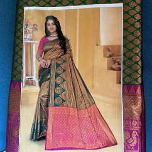 New Banarsi Saree With Blouse Pis