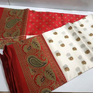 Red N White Saree