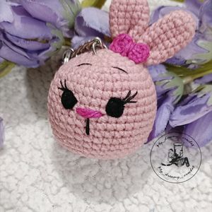 Amigurumi Pink Bunny Keychain