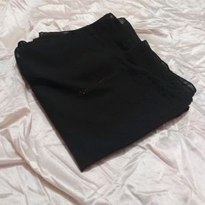 Black Elegant Plain Dupatta (Women)