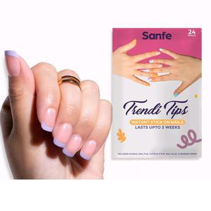 Sanfe Pink French Stick On Nails 🎉🎉🥳🥳