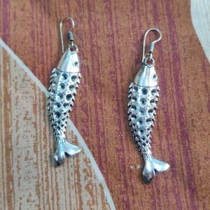 Fish Themed Oxidised Earrings