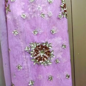 Net Embroidered Saree