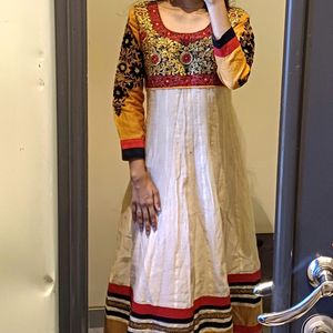 Zari Embroidered Anarkali with Churidar