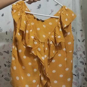 Polka Dot Tie Up Blouse