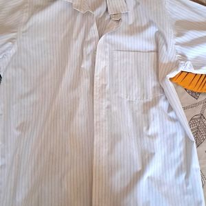 Formal Cotton White Shirt Stripes