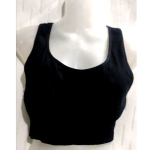 Black Fitted Crop Top