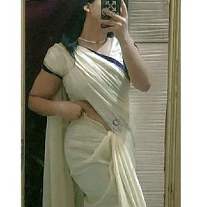 Royal White Saree