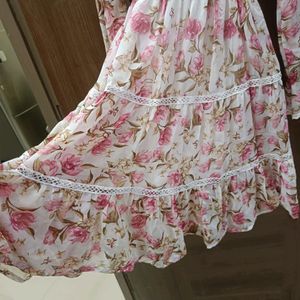 Floral. One Piece Frock For Women Free Size .