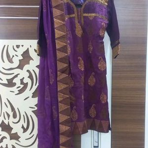 Purple Heavy Suit With Dupatta