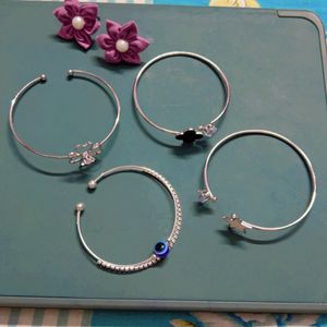 Silver Bracelet 4 Pieces